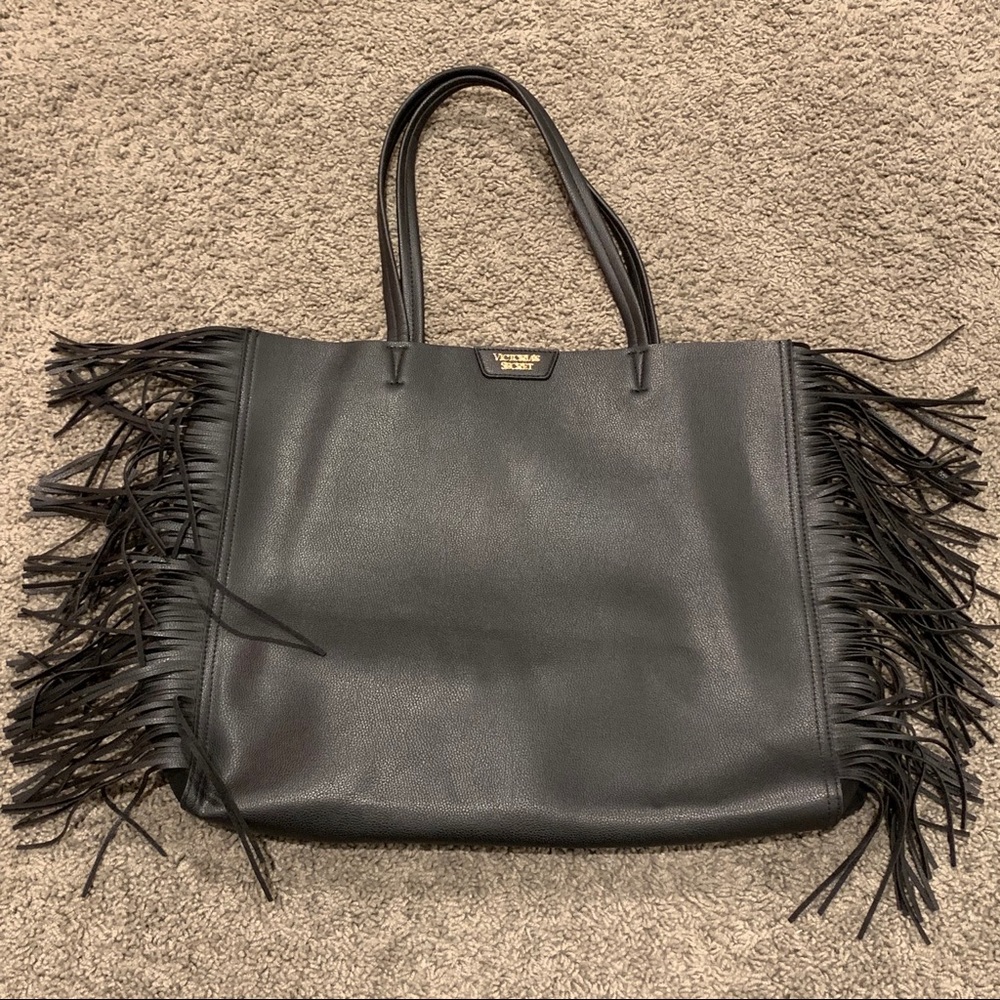 Victoria Secret large fringed tote purse